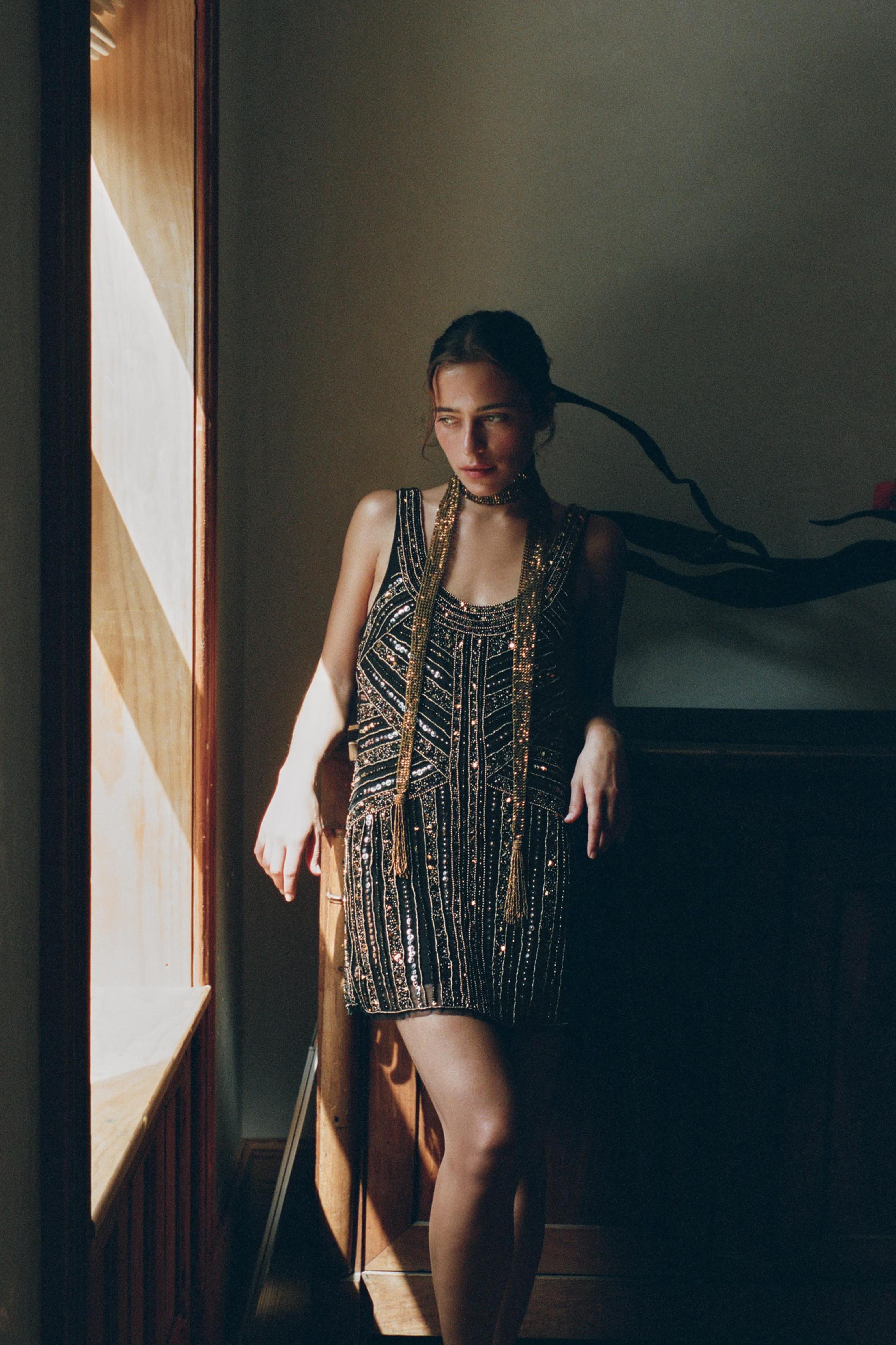 BEADED MINI DRESS